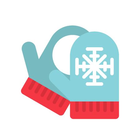 Mittens vector, Chirstmas related flat design iconのイラスト素材