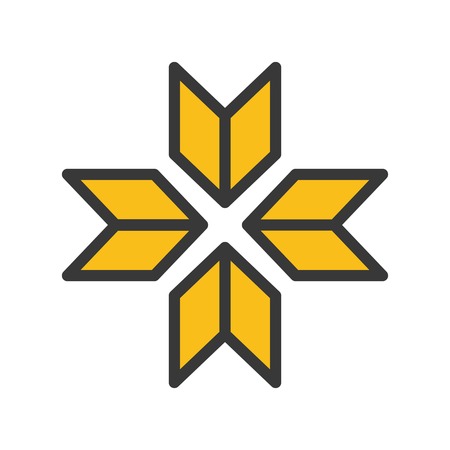 Snowflake symbol vector, Chirstmas related filled design icon editable outline のイラスト素材