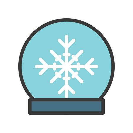 Snow globe vector, Chirstmas related filled design icon editable outline のイラスト素材