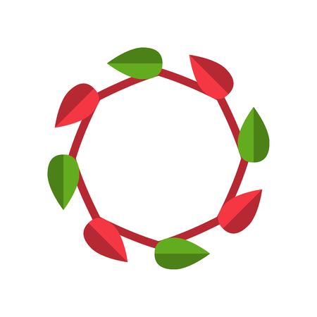 Wreath vector, Chirstmas related flat design iconのイラスト素材