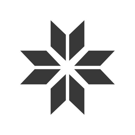 Snowflake symbol vector, Chirstmas related solid design iconのイラスト素材