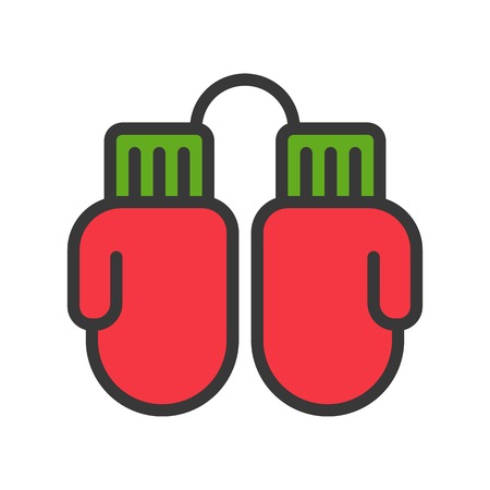 Mittens vector, Chirstmas related filled design icon editable outlineのイラスト素材