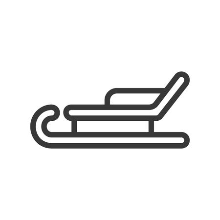 Sled vector illustration, Chirstmas related editable outline iconのイラスト素材