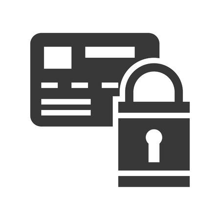 Card with lock vector, Online shopping solid design iconのイラスト素材