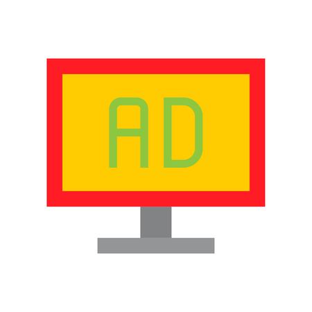 Advertisement vector, Online shopping flat design iconのイラスト素材