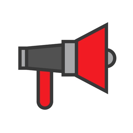 Megaphone vector, Online shopping filled design icon editable outlineのイラスト素材