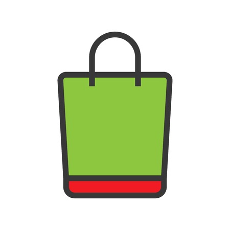 Shopping bag vector, Online shopping filled design icon editable outlineのイラスト素材