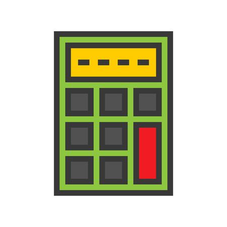 Calculator vector, Online shopping filled design icon editable outlineのイラスト素材