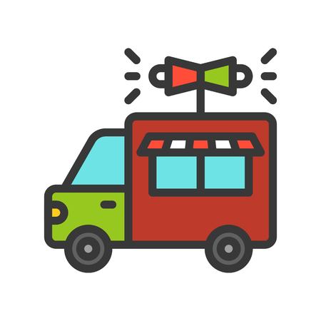Food truck vector,filled design editable stroke iconのイラスト素材