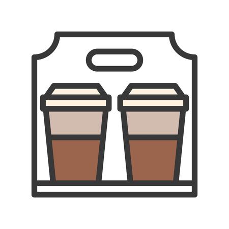 Take away coffee vector, coffee related filled design editable stroke iconのイラスト素材