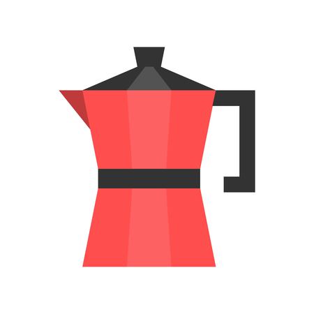 Moka pot vector, coffee related flat design iconのイラスト素材