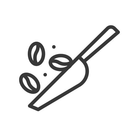 Coffee bean vector, coffee related line design editable stroke iconのイラスト素材