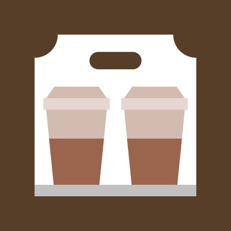 Take away coffee vector, coffee related flat design iconのイラスト素材