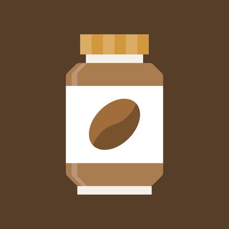 Instant coffee vector, coffee related flat design iconのイラスト素材