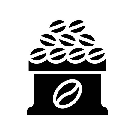 Coffee bean bag vector, coffee related solid designのイラスト素材