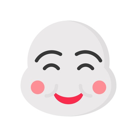 Chinese smile mask vector, Chinese New Year related flat design iconのイラスト素材
