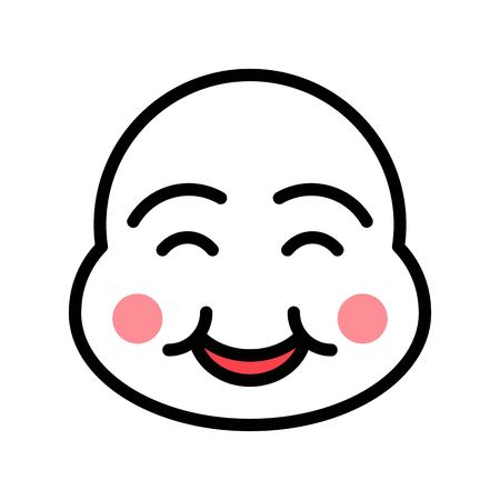 Chinese smile mask vector, Chinese New Year related filled design icon editable strokeのイラスト素材