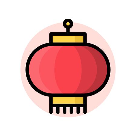Lantern vector, Chinese New Year related filled design icon editable strokeのイラスト素材
