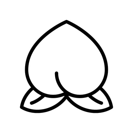Peach vector, Chinese New Year related line design icon editable strokeのイラスト素材