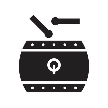 Drum vector, Chinese New Year related solid design iconのイラスト素材