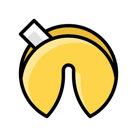 Fortune cookie vector, Chinese New Year related filled design icon editable strokeのイラスト素材