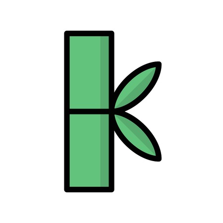 Bamboo stick vector, Chinese New Year related filled design icon editable strokeのイラスト素材