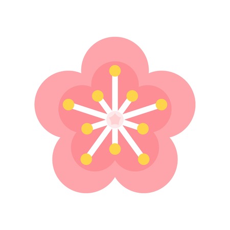 Plum blossom vector, Chinese New Year related flat design iconのイラスト素材
