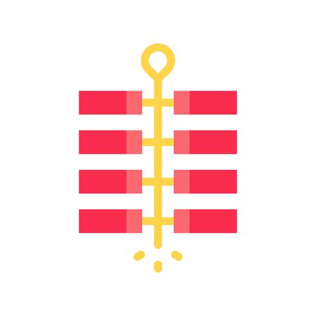 Firecracker vector, Chinese New Year related flat design iconのイラスト素材