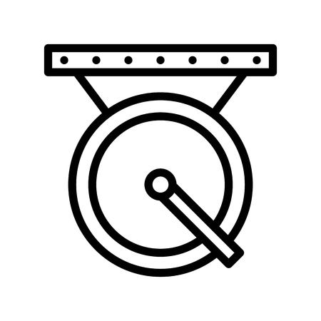 Gong vector, Chinese New Year related line design icon editable strokeのイラスト素材