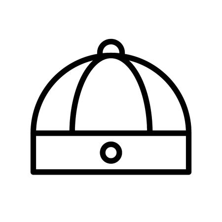 Chinese cap vector, Chinese New Year related line design icon editable strokeのイラスト素材