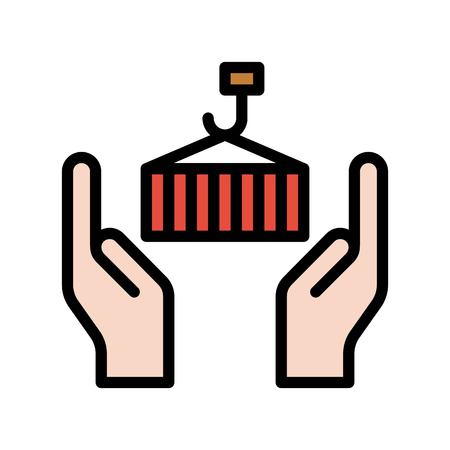 Shipping insurance vector, insurance related filled design editable stroke iconのイラスト素材