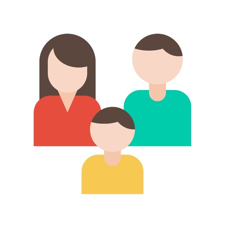 Family vector, insurance related flat design iconのイラスト素材
