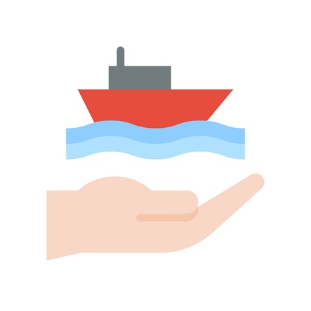 Marine insurance vector, insurance related flat design iconのイラスト素材