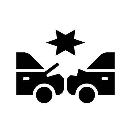 Car accident vector, insurance related solid design iconのイラスト素材