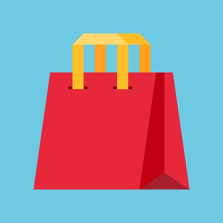 Paper bag vector illustration, flat design iconのイラスト素材