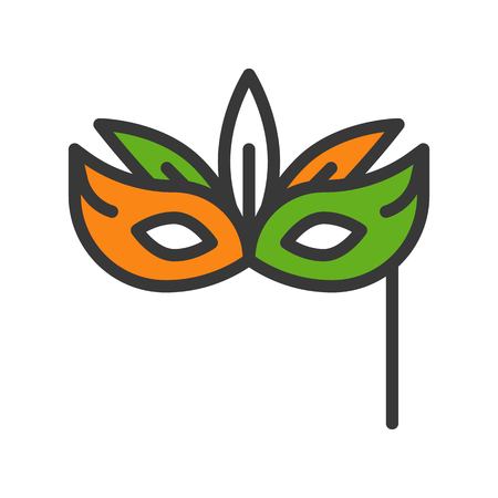 Mask vector, Feast of Saint Patrick filled style icon editable outlineのイラスト素材