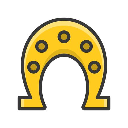 Horseshoe vector, Feast of Saint Patrick filled style icon editable outlineのイラスト素材
