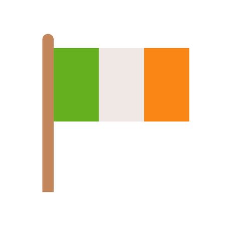 Ireland flag vector, Feast of Saint Patrick flat style iconのイラスト素材