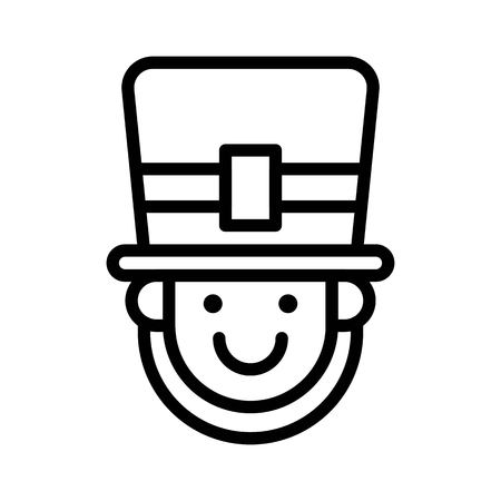 Pilgrim face vector, Feast of Saint Patrick line style iconのイラスト素材
