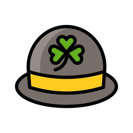 Hat vector, Feast of Saint Patrick filled style icon editable outlineのイラスト素材