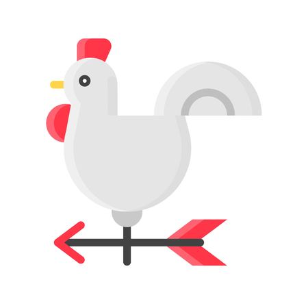 Wind vane vector illustration, Isolated Spring season flat iconのイラスト素材