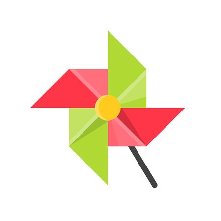 Windmill toy vector illustration, Isolated Spring season flat iconのイラスト素材