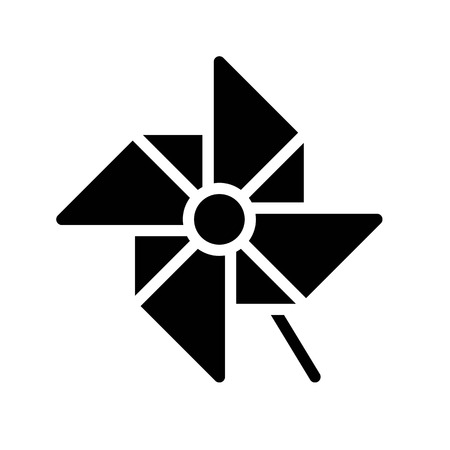 Windmill toy vector illustration, Isolated Spring season solid iconのイラスト素材