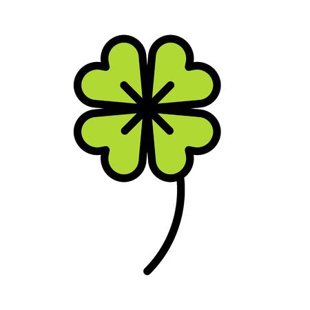 Clover vector, Spring season filled style icon editable strokeのイラスト素材
