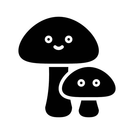 Mushrooms vector illustration, Isolated Spring season solid iconのイラスト素材