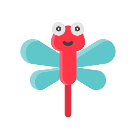 Dragonfly vector illustration, Isolated Spring season flat iconのイラスト素材