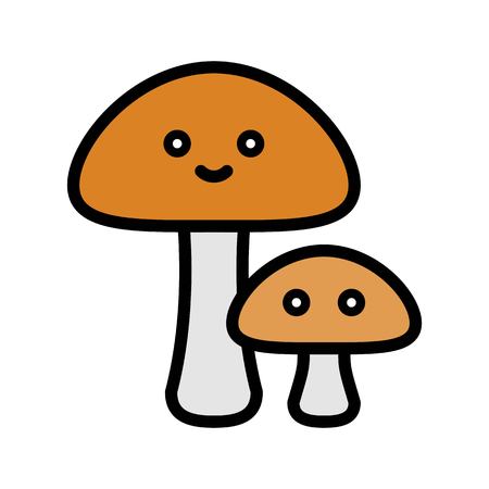 Mushrooms vector, Spring season filled style icon editable strokeのイラスト素材