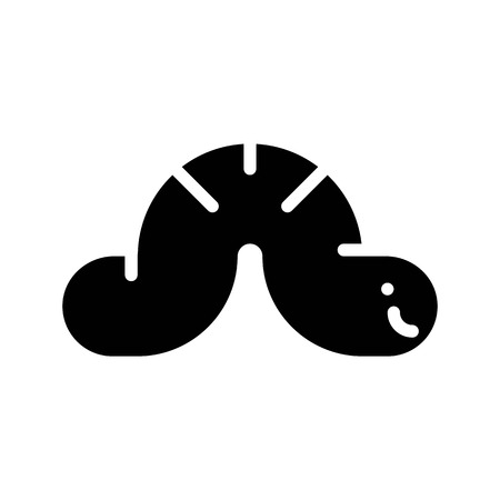 Worm vector illustration, Isolated Spring season solid iconのイラスト素材