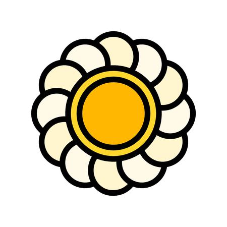 Flower vector, Easter filled style icon editable strokeのイラスト素材