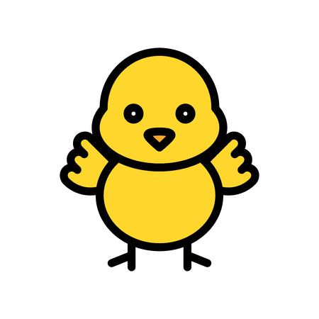 Chick vector, Easter filled style icon editable strokeのイラスト素材